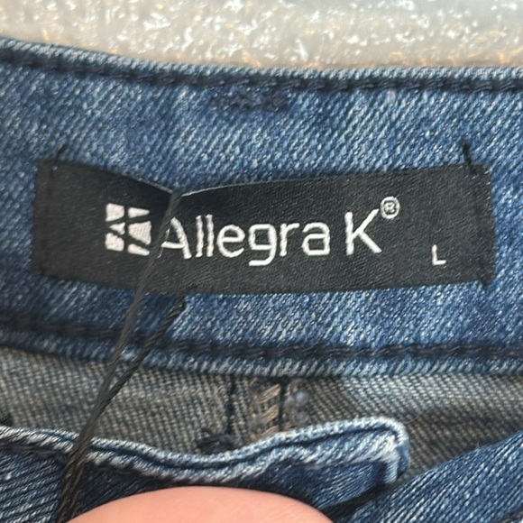 ALLEGRA K Denim Midi Stretch Skirt Size Large NWT - Picture 2 of 8